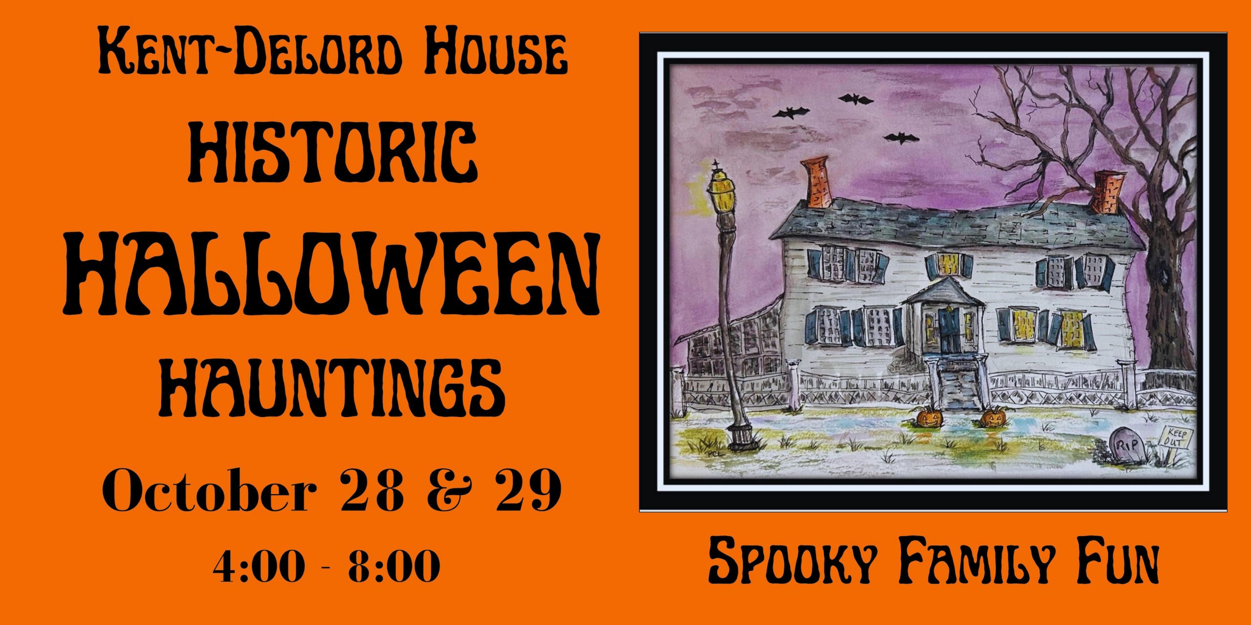 Event Poster for Historic Halloween, from Oct 28-29th from 4-8pm